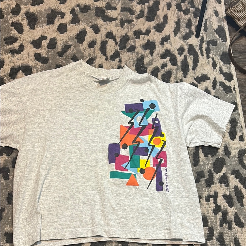 Vintage USA Olympics T-Shirt - Gray with Multicolor Design